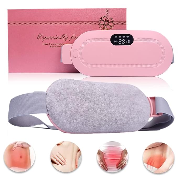 Period Cramp Relief Massager & Heating Pad for Period Cramps Portable Cordless Periods Cramps Relief Machine 3-Temp